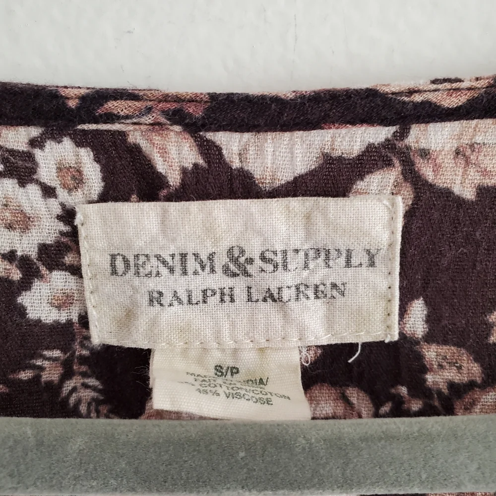 Denim & Supply Brown Floral Babydoll Mini Dress - Picture 3 of 11